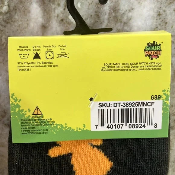 4 Pair Crew Socks Jelly Belly, Swedish Fish, Haribo, Sour Patch Kids - Picture 6 of 6